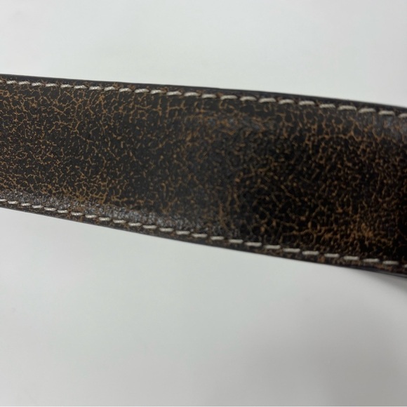 Nocona Luxury Leather Belt with silver Cross buckle/ brushed gold. - Picture 9 of 11